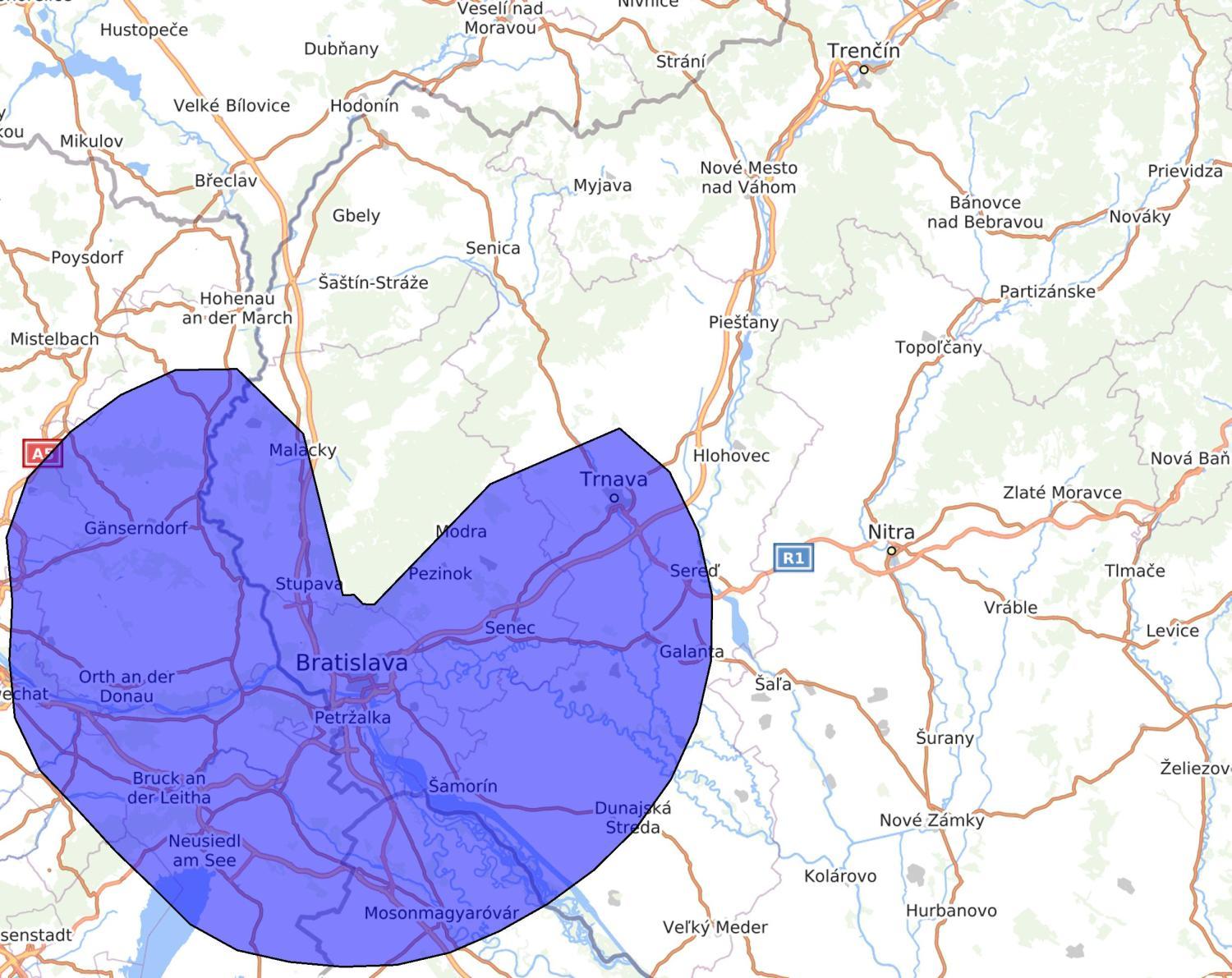 Kamzík pokrytí - Towercom_DAB