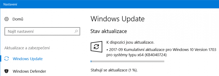 Nová servisní aktualizace pro Windows 10