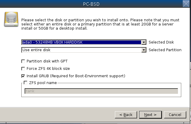 PC-BSD: instalace
