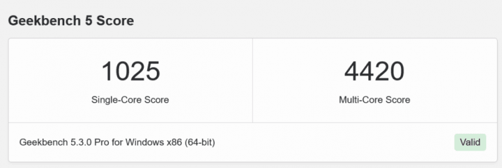 Skóre Intel Core i3 N305 v Geekbench