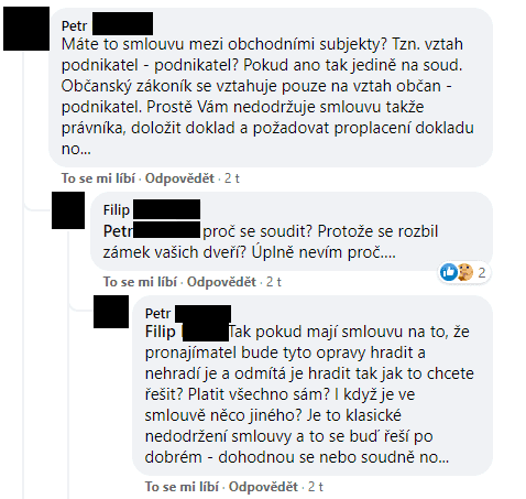 Zkušenosti podnikatelů s nájmy a opravami na sociálních sítích