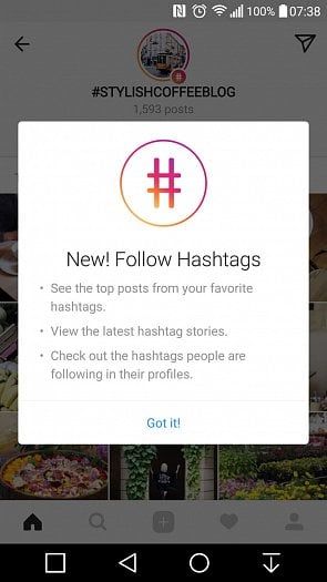 Instagram přidává možnost sledovat hashtagy