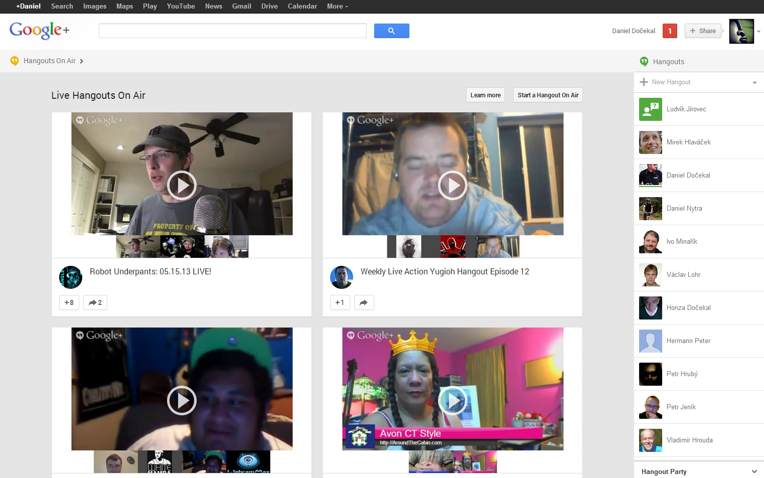 Google+ nový vzhled 2013/05