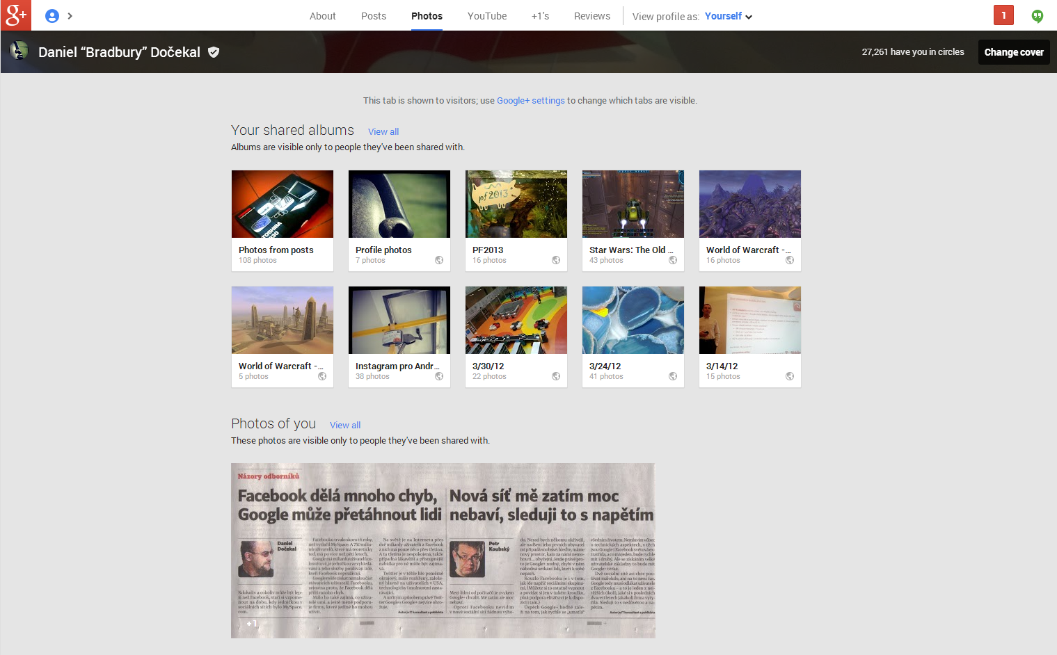 Google+ nový vzhled 2013/05