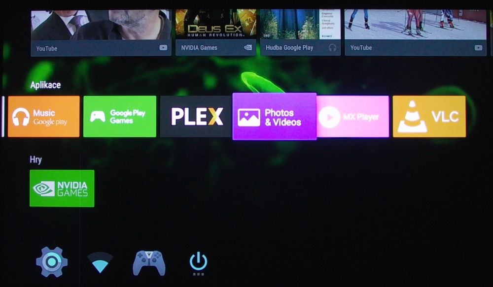 Nvidia Shield TV 2017 - systémová aplikace Photos and Videos