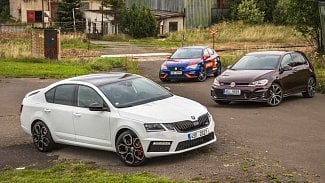 Náhledový obrázek - Srovnávací test: Škoda Octavia RS 245 vs. VW Golf GTI Performance vs. Seat Leon Cupra