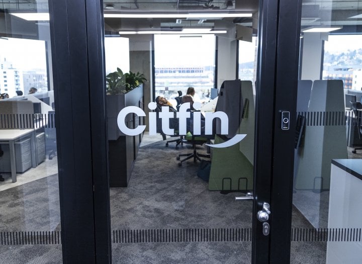 Logo skupiny Citfin. Kancelářské prostory v budově AFI CITY TOWER, Kolbenova 1021/9,Praha 9 - Vysočany. (20. 11. 2025)