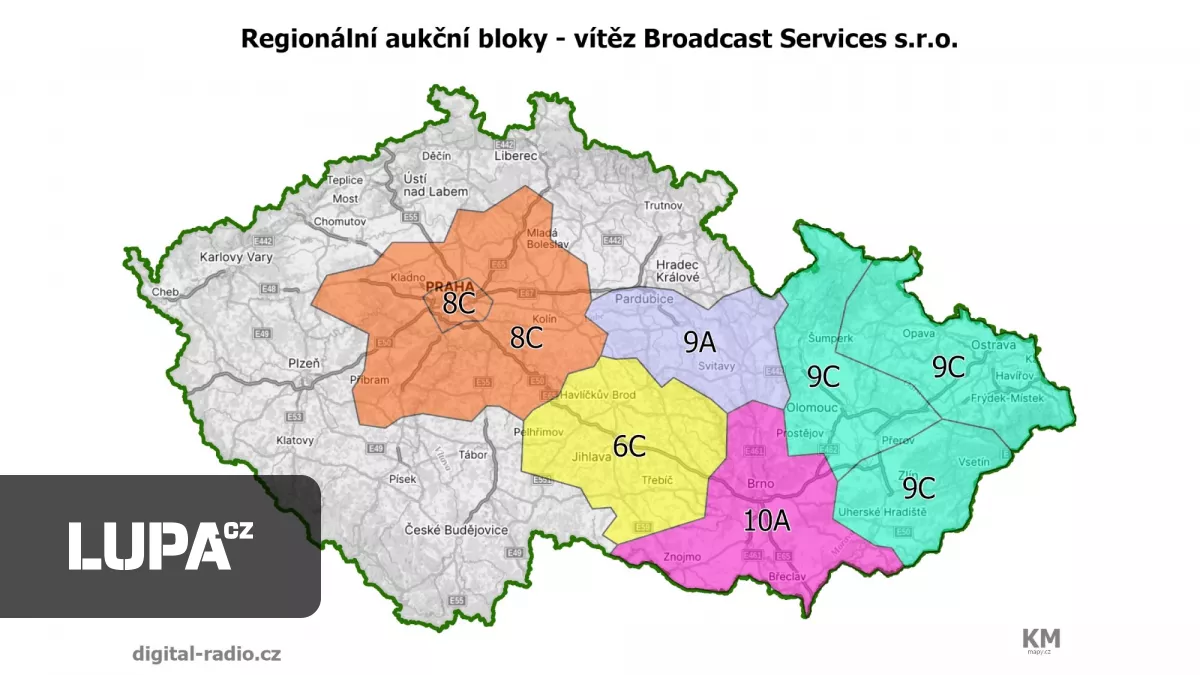 Broadcast Services chystá vysílače DAB+ v Praze, Brně a dalších velkých městech