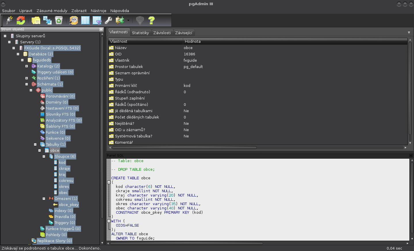JavaFX: vytvoření tabulky a vložení dat