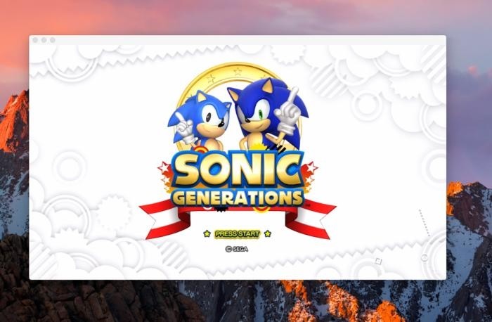 Vzdálený streamingSonicGenerations v prohlížeči Chrome na počítači Mac, za pomoci aplikace Moonlight