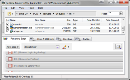 Rename Master přejmenuje soubory hromadně