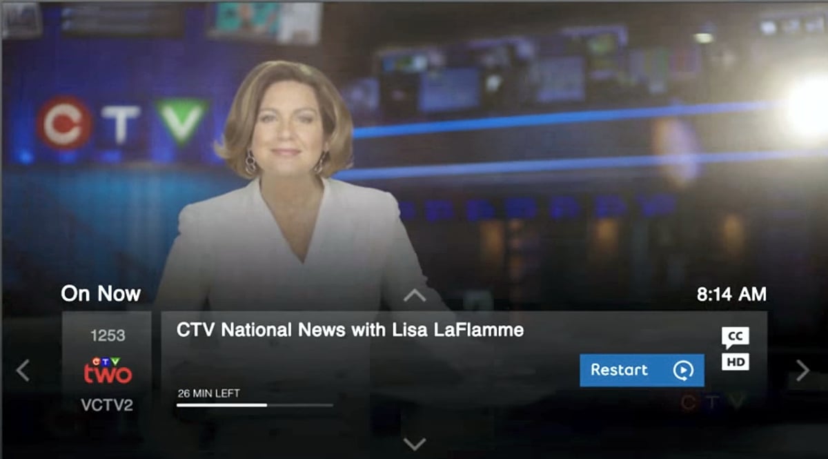 Položky Trending, Restart a přehrávání služby Bell Fibe