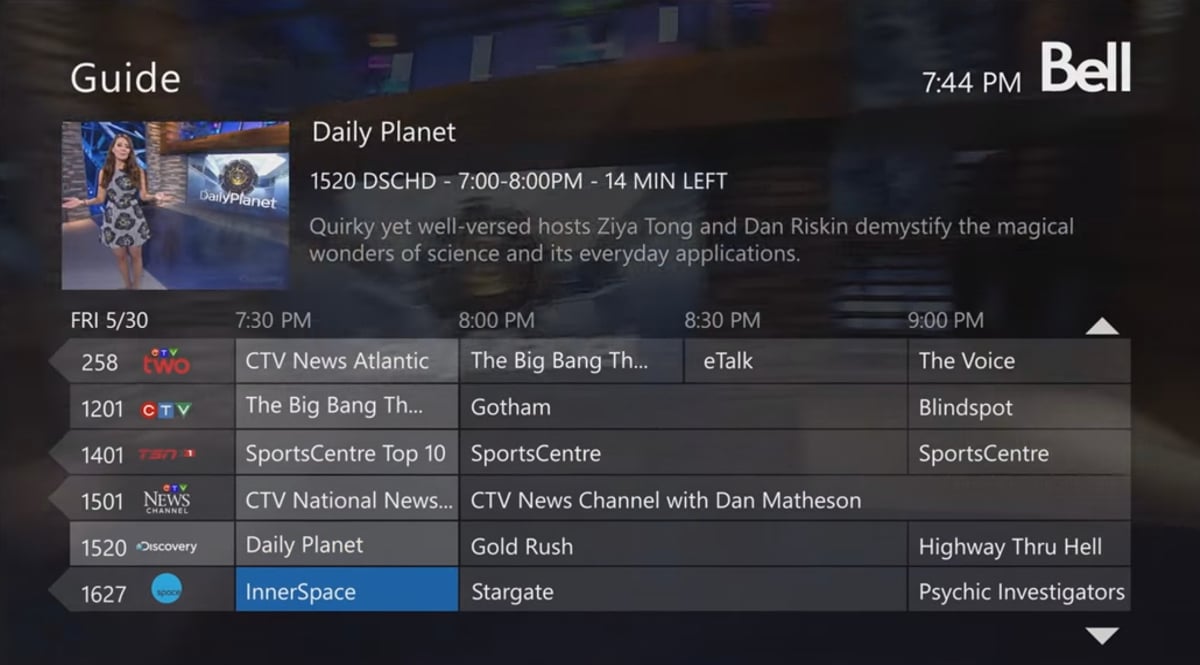 Položky Trending, Restart a přehrávání služby Bell Fibe