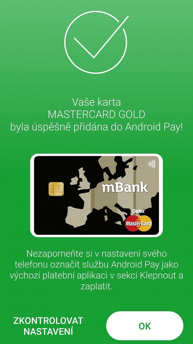 mBank a její platební karty v Android Pay. (14. 11. 2017)
