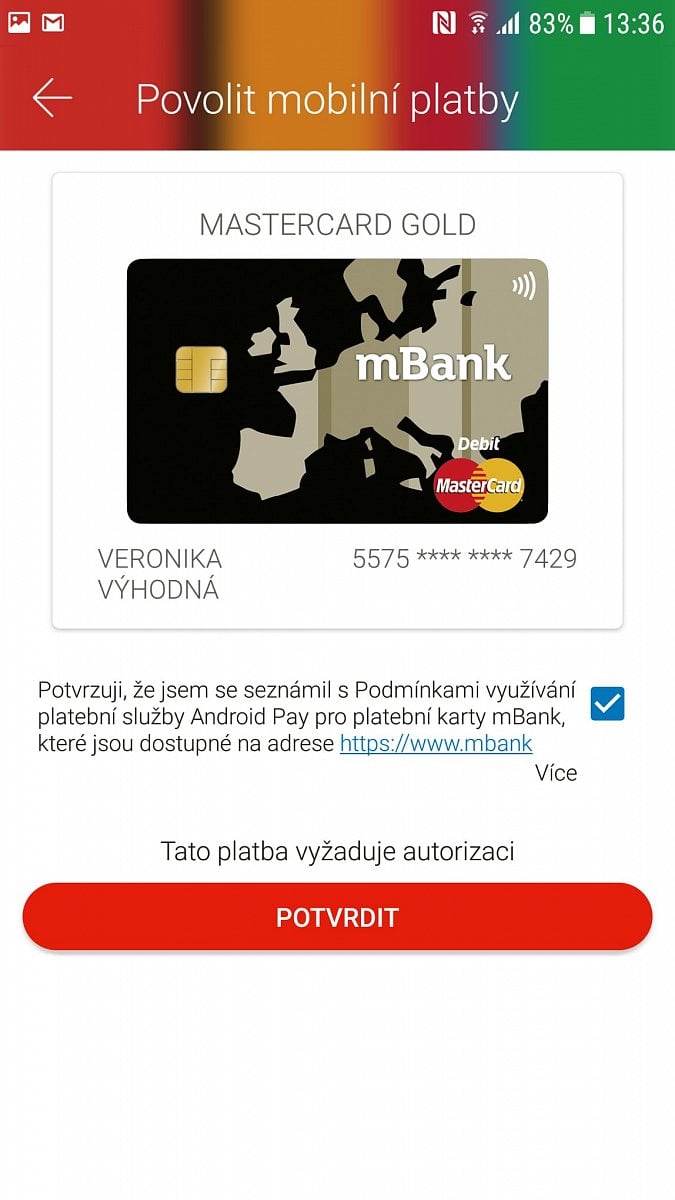 mBank a její platební karty v Android Pay. (14. 11. 2017)