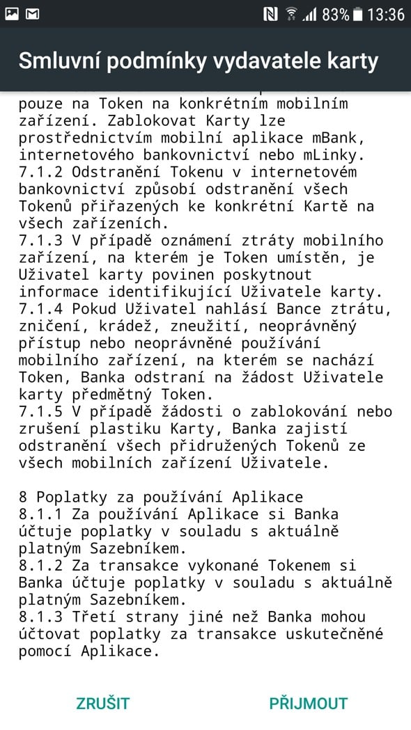 mBank a její platební karty v Android Pay. (14. 11. 2017)