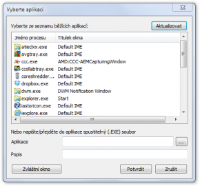 Chování lze upravit pro kteroukoliv aplikaci ve vašem počítači