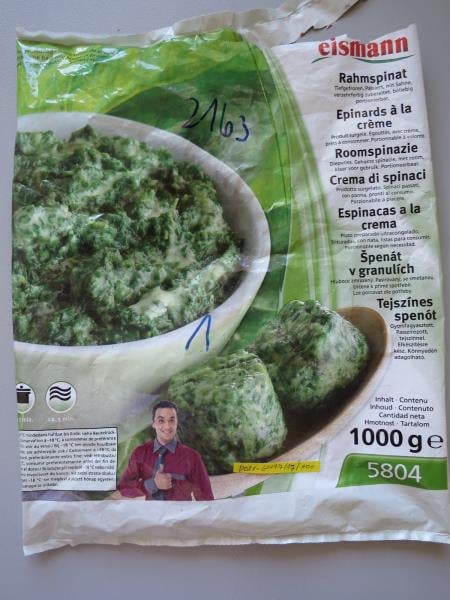 Velkoobchod Family Market, Hradec Králové : Špenát v granulích hluboce zmrazený, pasírovaný se smetanou - ve výrobku byla zjištěna přítomnost jemných minerálních příměsí (písku) ve značném množství (v každém soustu).