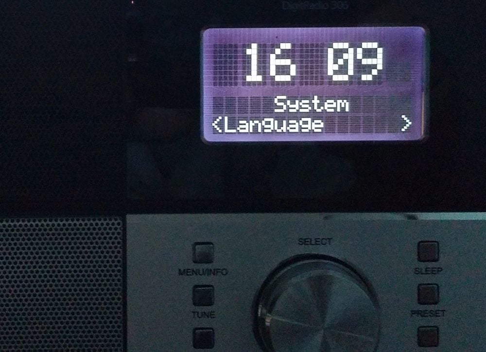 Technisat DigitRadio 306 - DAB - menu nastavení
