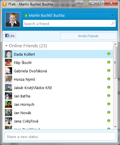 fTalk je pěkně zpracovaný klient pro Facebook chat