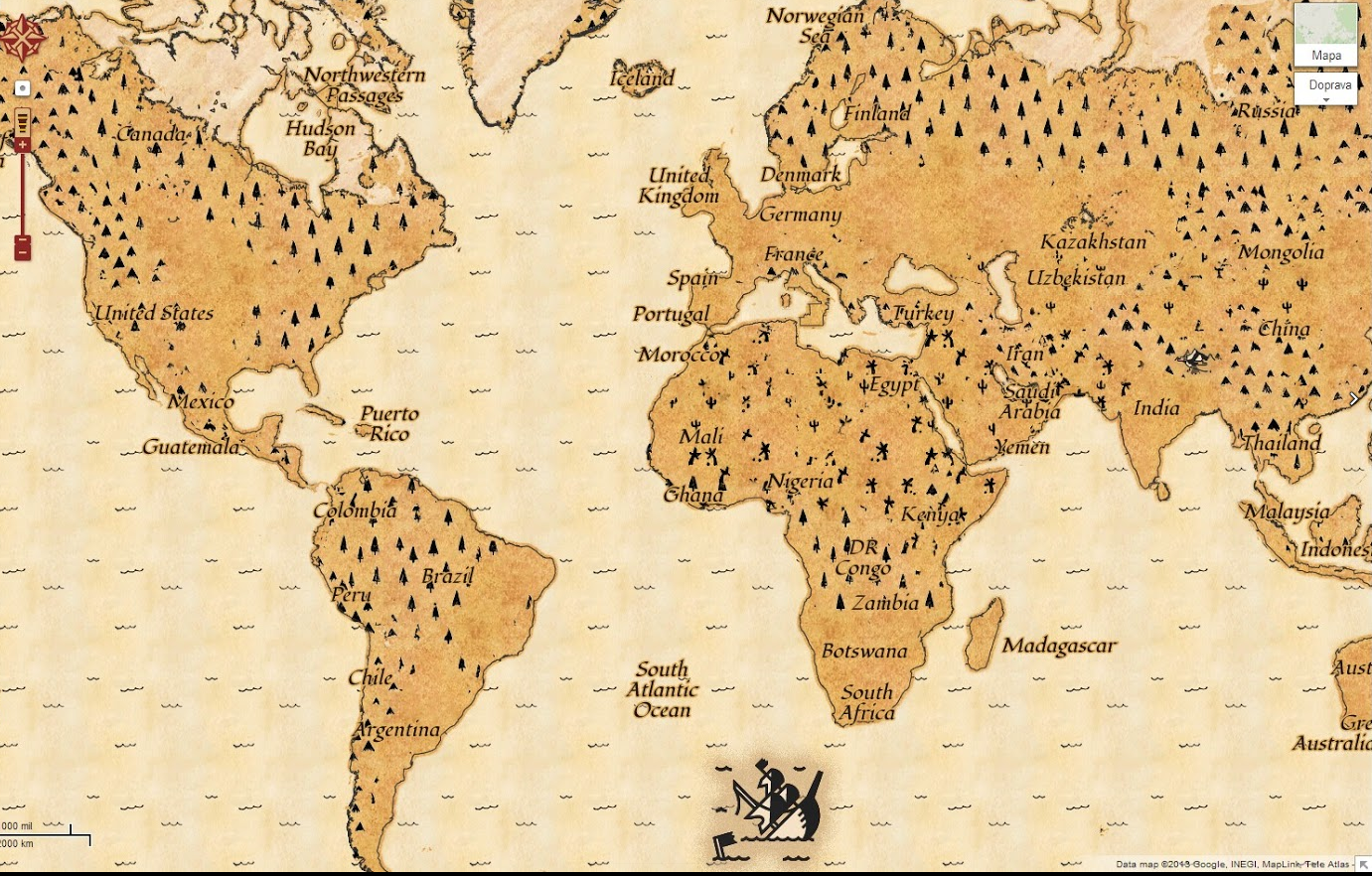 Na Google Mapách bylo možné hledat poklady ukryté po celém světě.