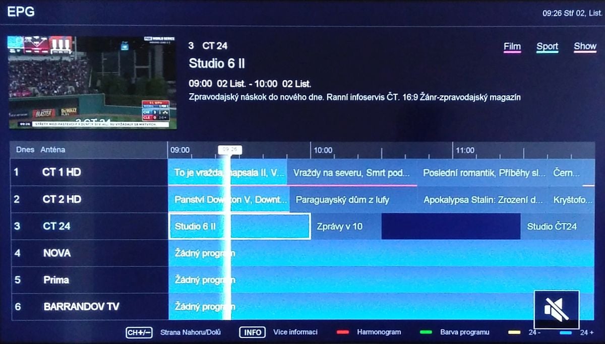 Hisense H43M3000 a H50M3300 - EPG