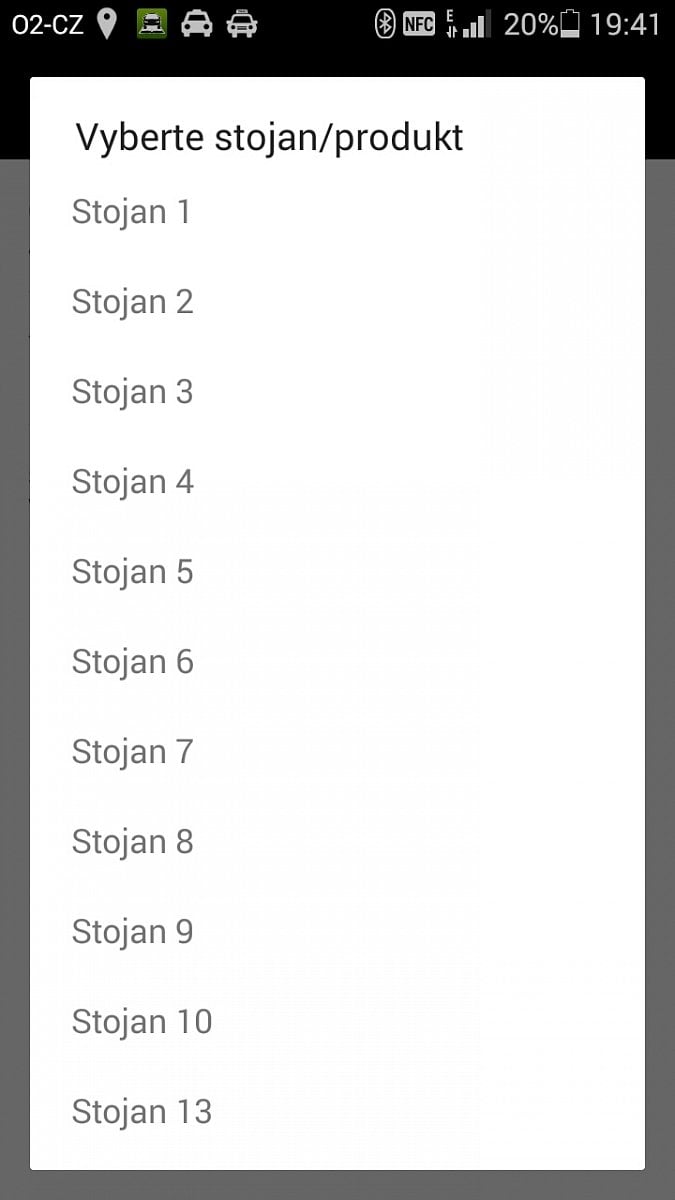 Vyberte si číslo stojanu, u kterého stojíte. Pokud stojan není popsaný, zeptejte se obsluhy. Platí typicky pro tankování LPG, CNG a Adblue.