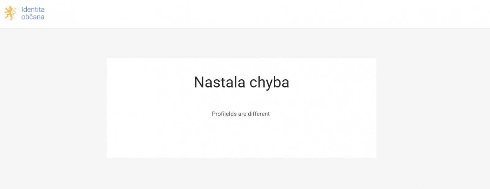 Pokud se pro ověření přihlásí jiná osoba