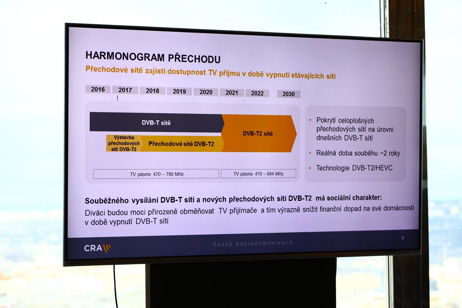 Spuštění přechodové DVB-T2 sítě Českých radiokomunikací