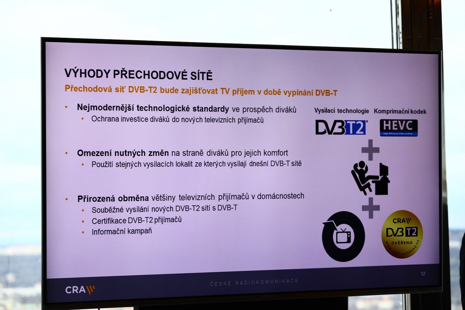 Spuštění přechodové DVB-T2 sítě Českých radiokomunikací