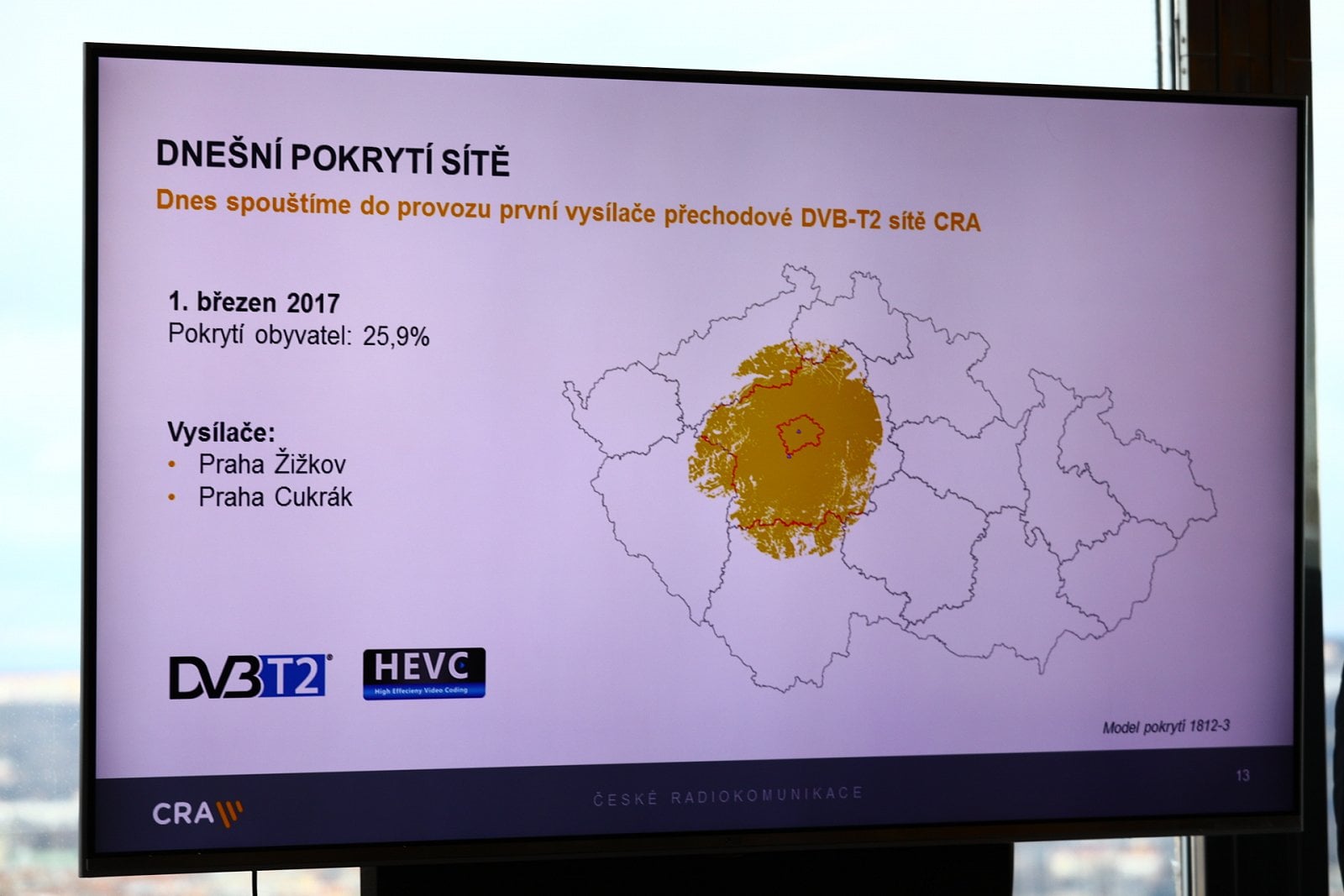 Spuštění přechodové DVB-T2 sítě Českých radiokomunikací