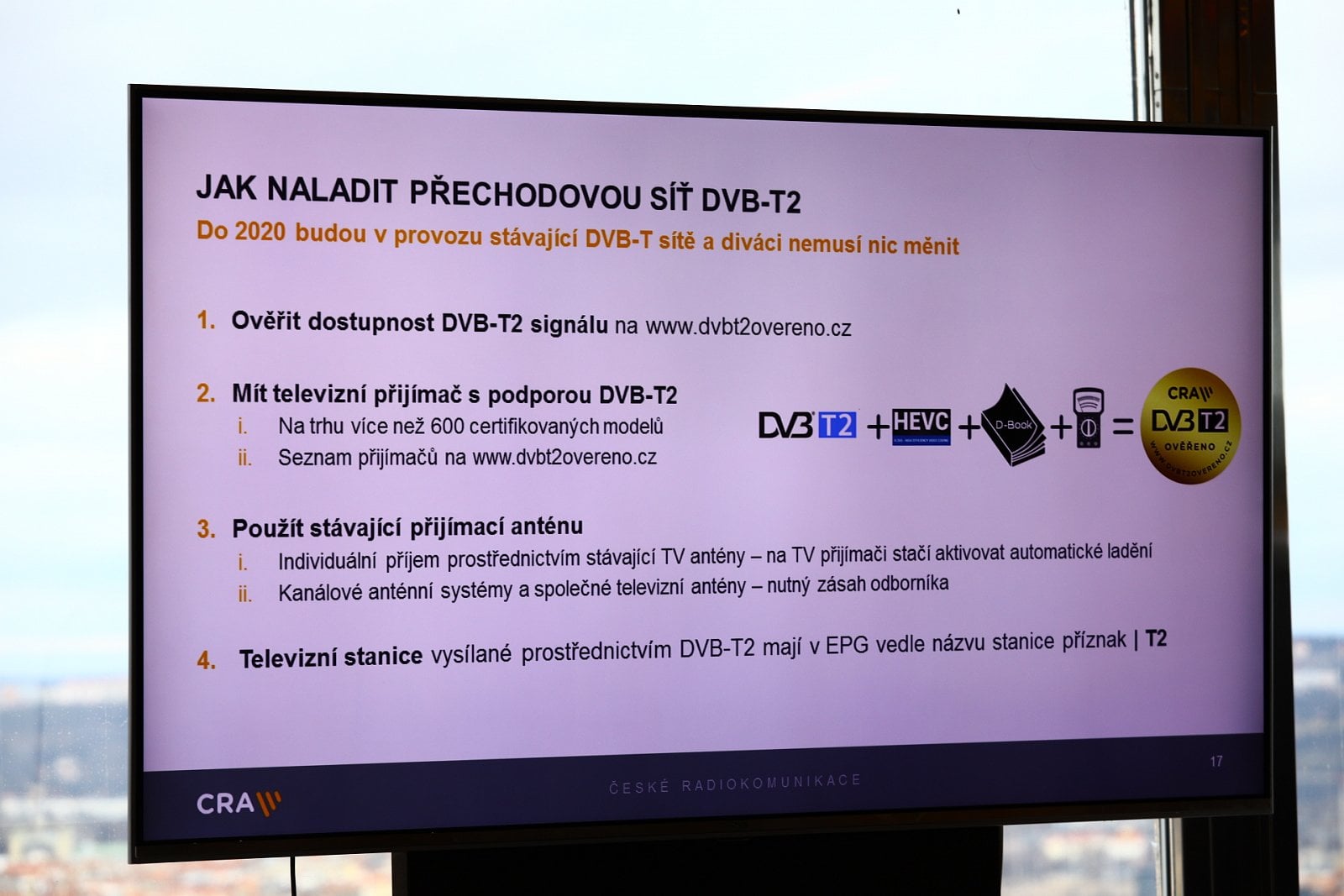 Spuštění přechodové DVB-T2 sítě Českých radiokomunikací