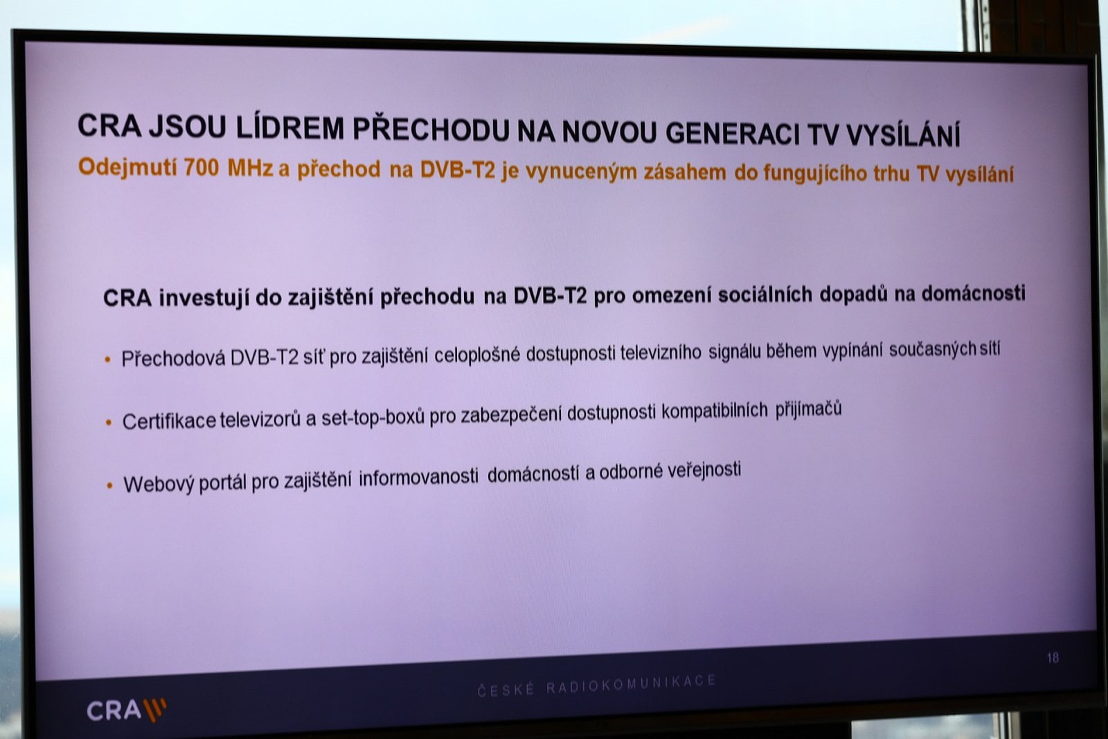 Spuštění přechodové DVB-T2 sítě Českých radiokomunikací
