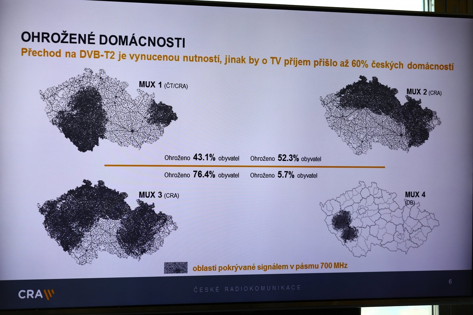 Spuštění přechodové DVB-T2 sítě Českých radiokomunikací