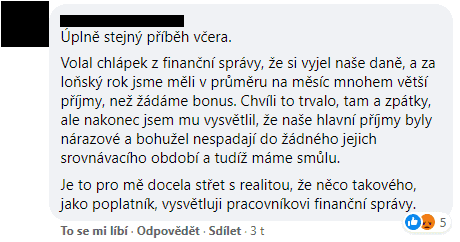 Kompenzační bonus je na sociálních sítích stále téma