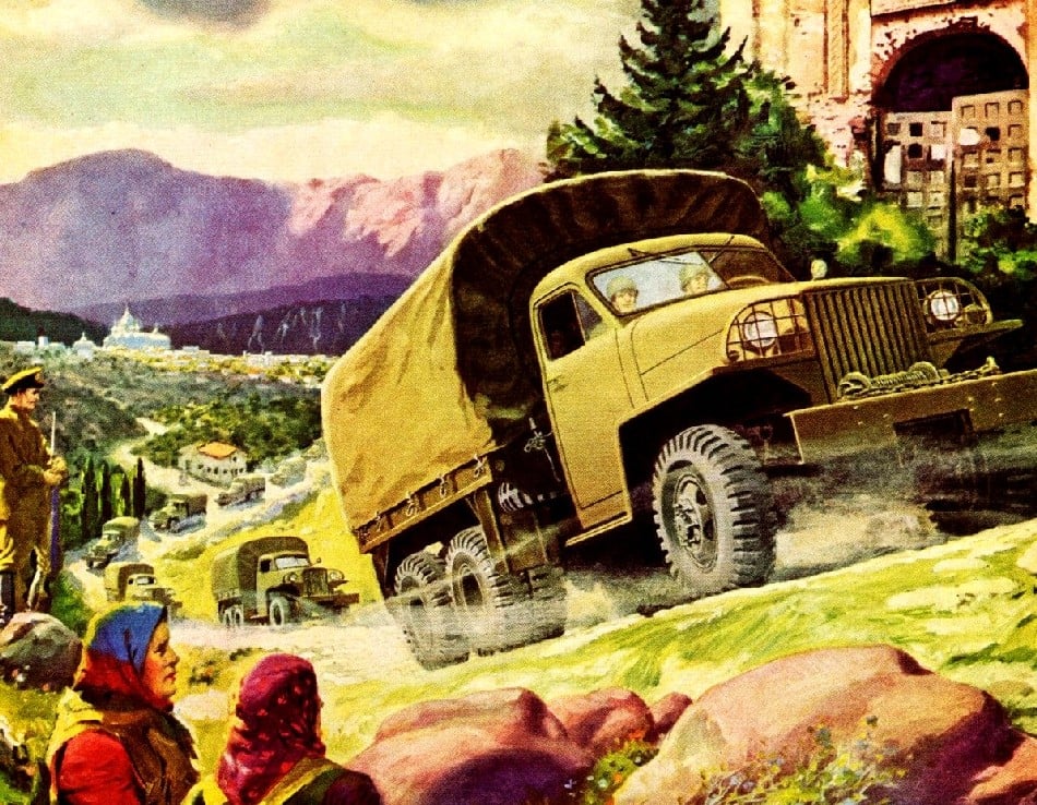 Legendární Studebaker US6 motorizoval především východní frontu, do Sovětského svazu se dostalo 150 000 exemplářů, které byly tamními řidiči pokřtěny přezdívkou „Studěr“