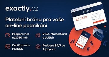 Reklamní banner na služby platební brány Exactly.cz
