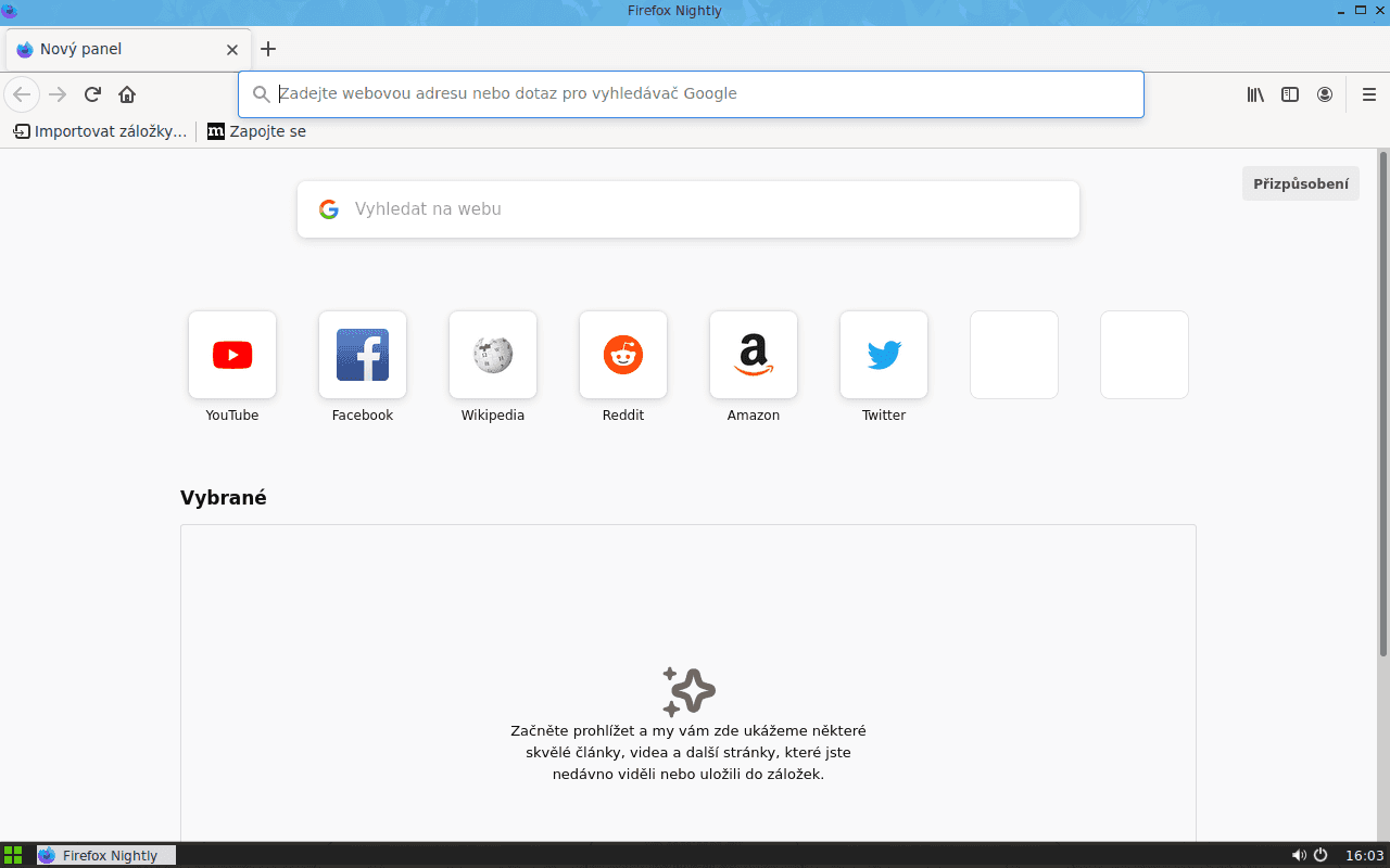 Po restartu si všimnete nových méně oddělených panelů. Zvýrazněný je jen ten aktivní.