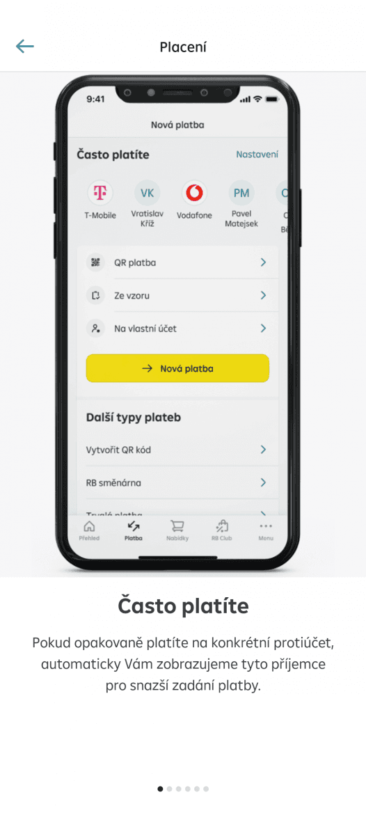 Nová aplikace mobilního bankovnictví Raiffeisenbank. (14. 9. 2022)