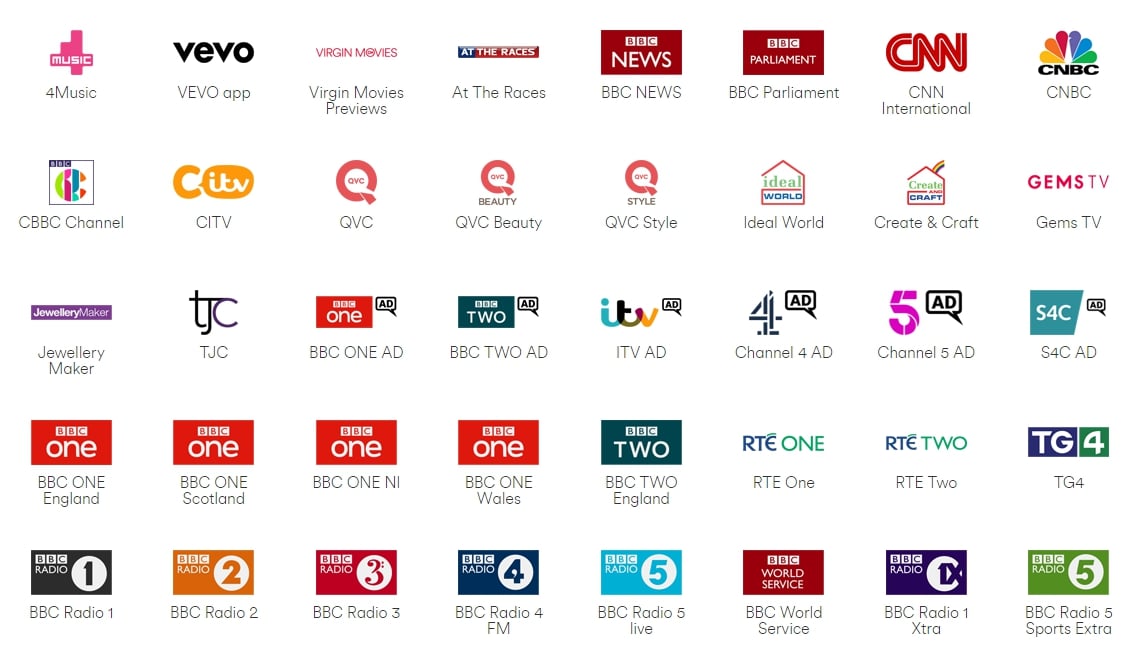 Programová nabídka Virgin TV