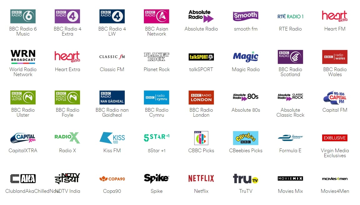 Programová nabídka Virgin TV