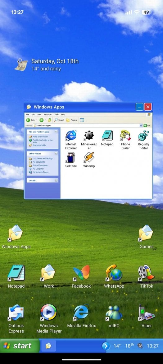 Windows XP launcher