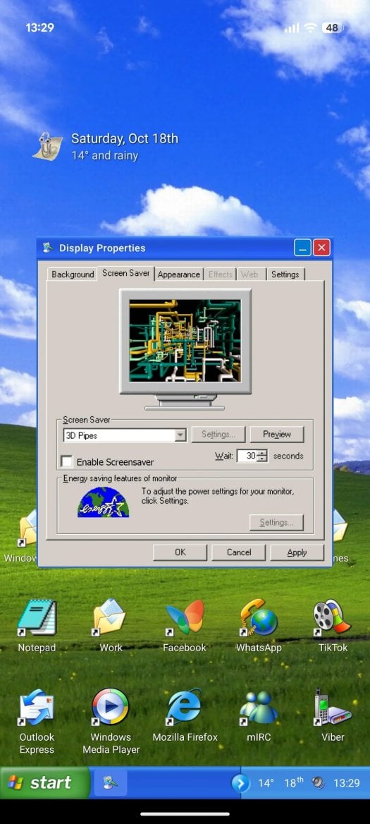 Windows XP launcher