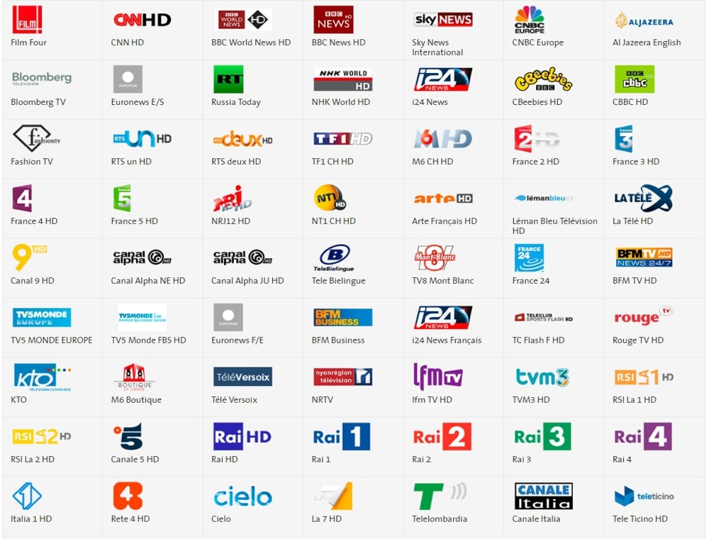 Swisscom TV Air - přehled programů Deutsch+