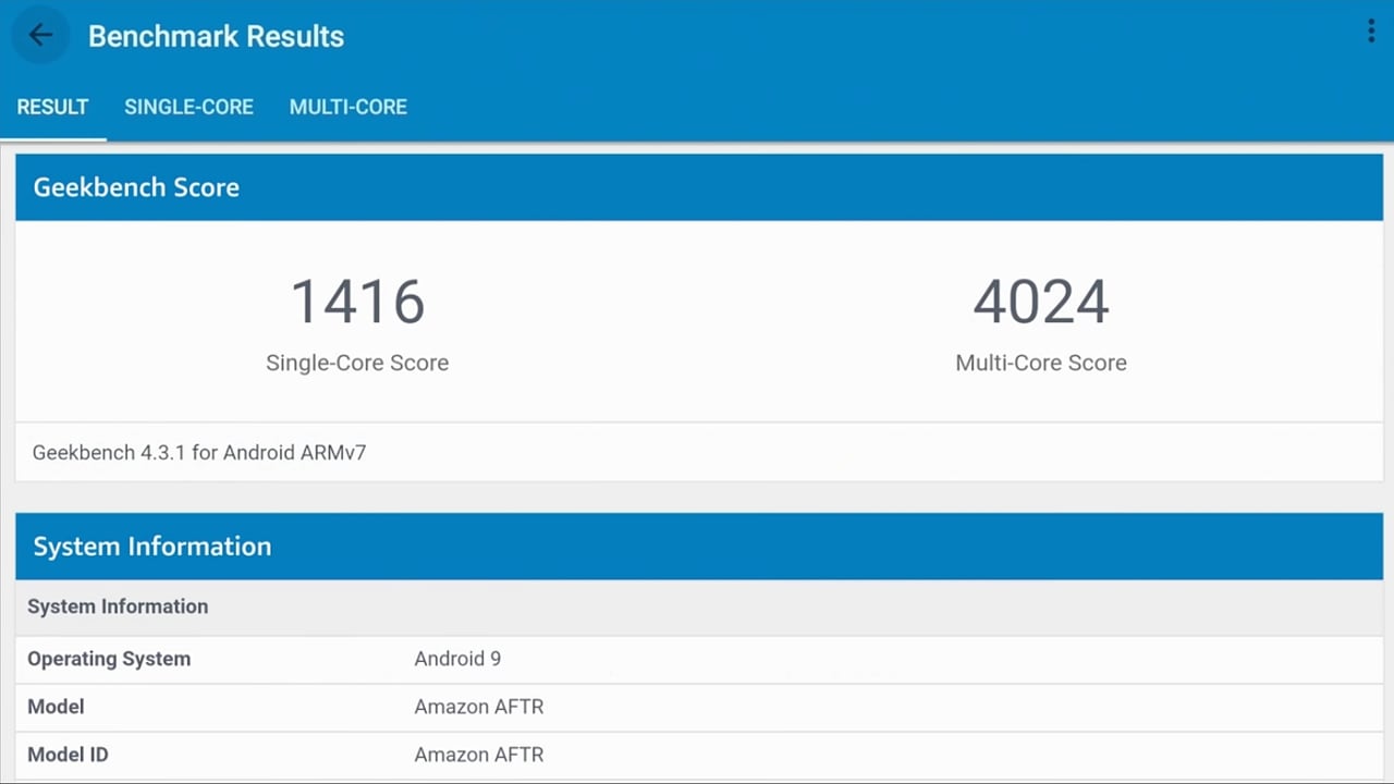 Amazon Fire TV Cube 2: Benchmarky