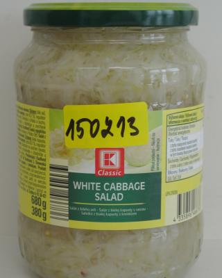 White cabbage salad 680 g. Kategorie: Falšované potraviny. Nevyhovující parametr: podíl odkapaný. Odkapaný podíl byl nižší, než bylo uvedeno na obale výrobku. Spotřebiteli tak byly poskytnuty zavádějící informace. Země výroby: Polsko. Místo kontroly: Kaufland Česká republika v.o.s. Prachatice