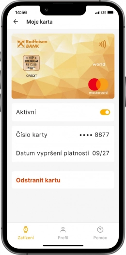 Mobilní aplikace Niceboy Pay pro platební prsteny a náramky Niceboy s platební kartou Raiffeisenbank. (2. 10. 2024)