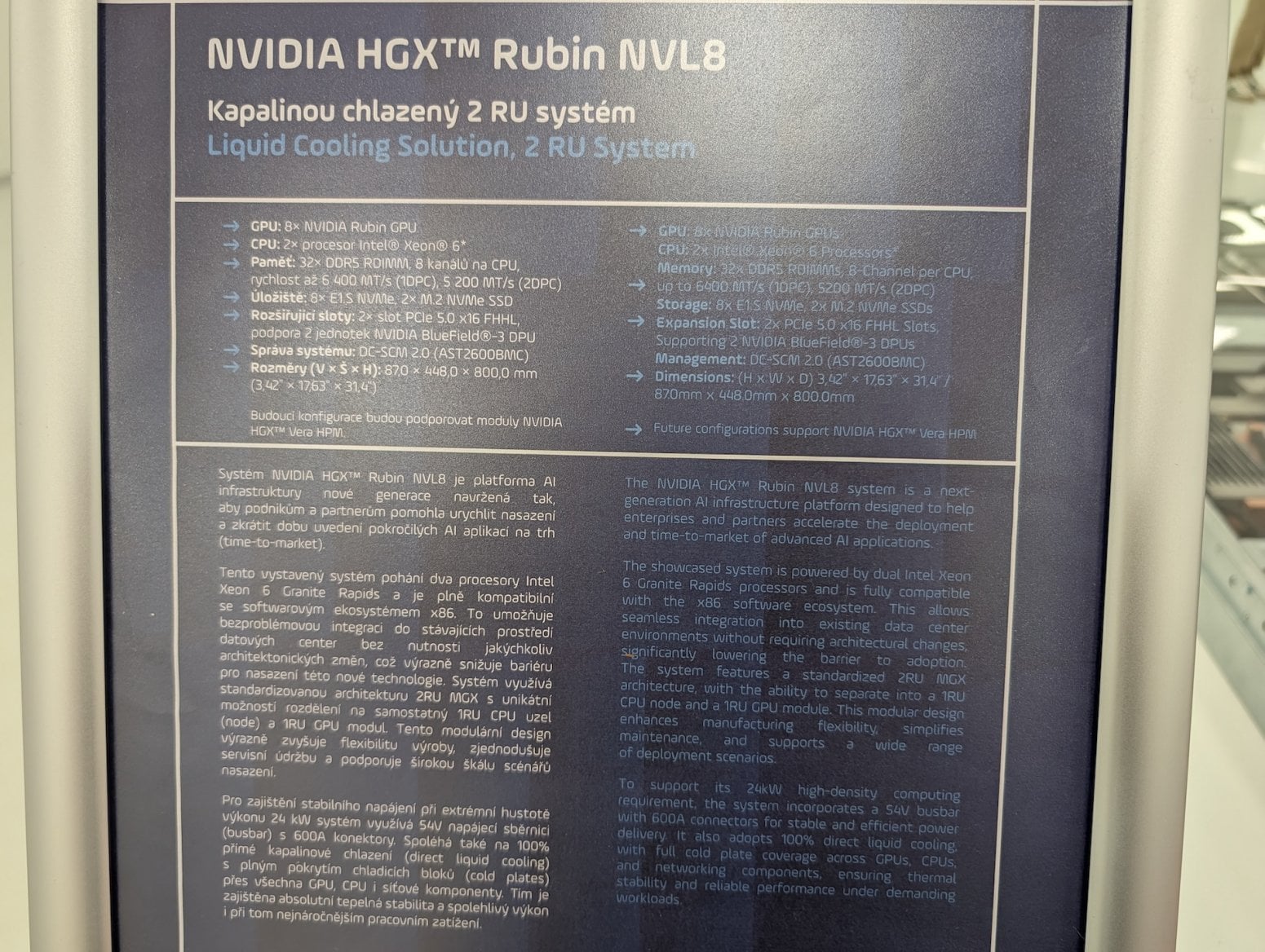 Server Nvidia HGX Rubin NVL8 od Foxconnu