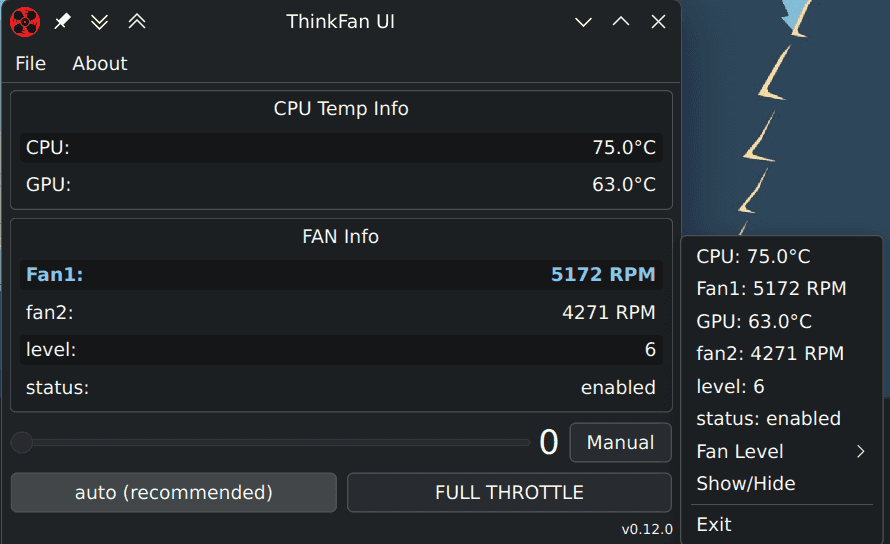 ThinkFan UI