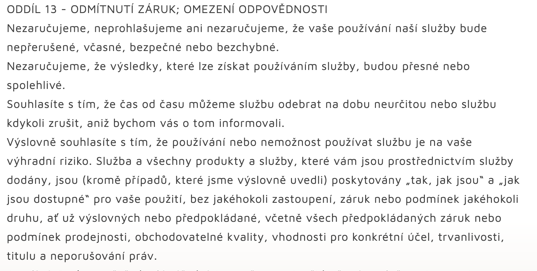 Obchodní podmínky rizikového e-shopu Amaliepraha.com